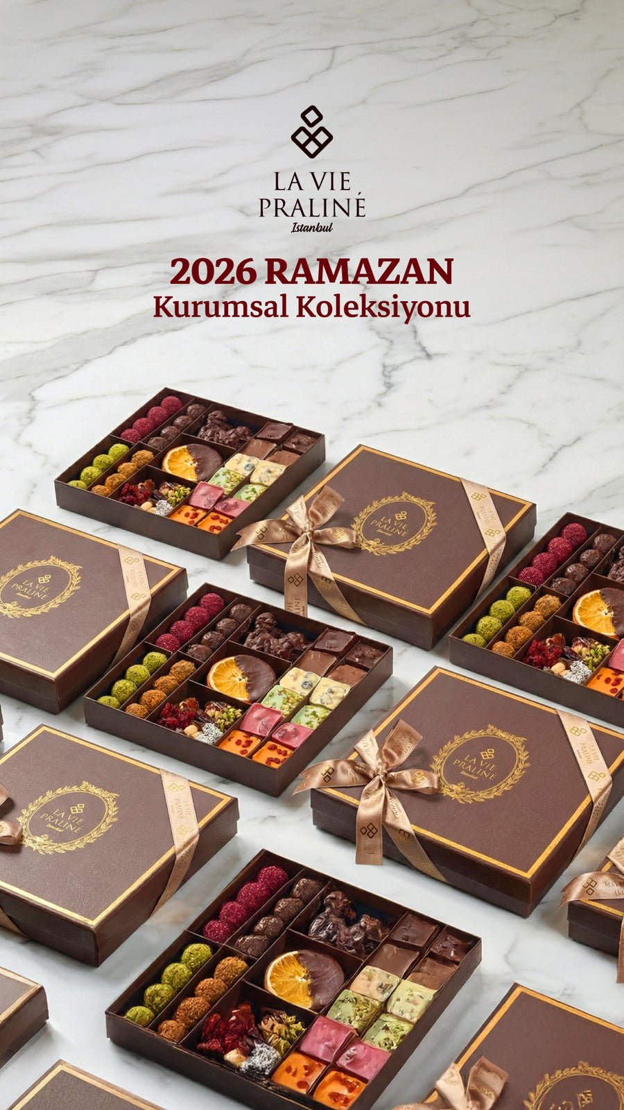 La Vie Praline 2026 Ramazan kurumsal koleksiyonu çikolata kutuları